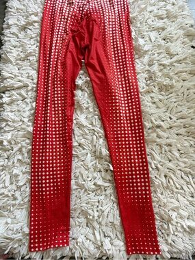 Kids Red Sparkle Dot Leggings
